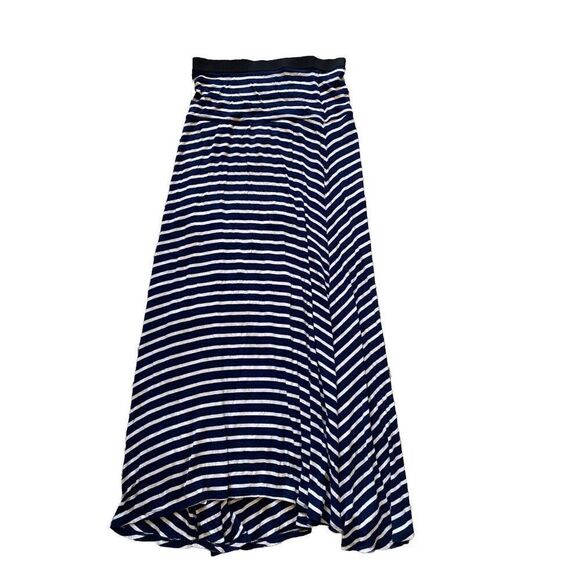 BCBGMAXAZRIA Skirt Karolin BCBG Max Azria Striped Long White Blue Medium - Picture 1 of 6